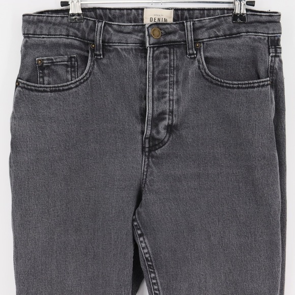 Sezane Denim High Waisted Button Fly Jeans Charcoal Gray Womens Size 40 Casual - Picture 2 of 7